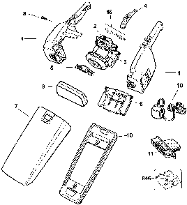 Exploded Diagram A Diagram and Parts List for HV3400-04 Type 2 Black and Decker Hand Vacuum